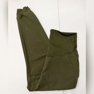 Mandala Maternity High-Waisted Green Joggers Scrub Pants - S